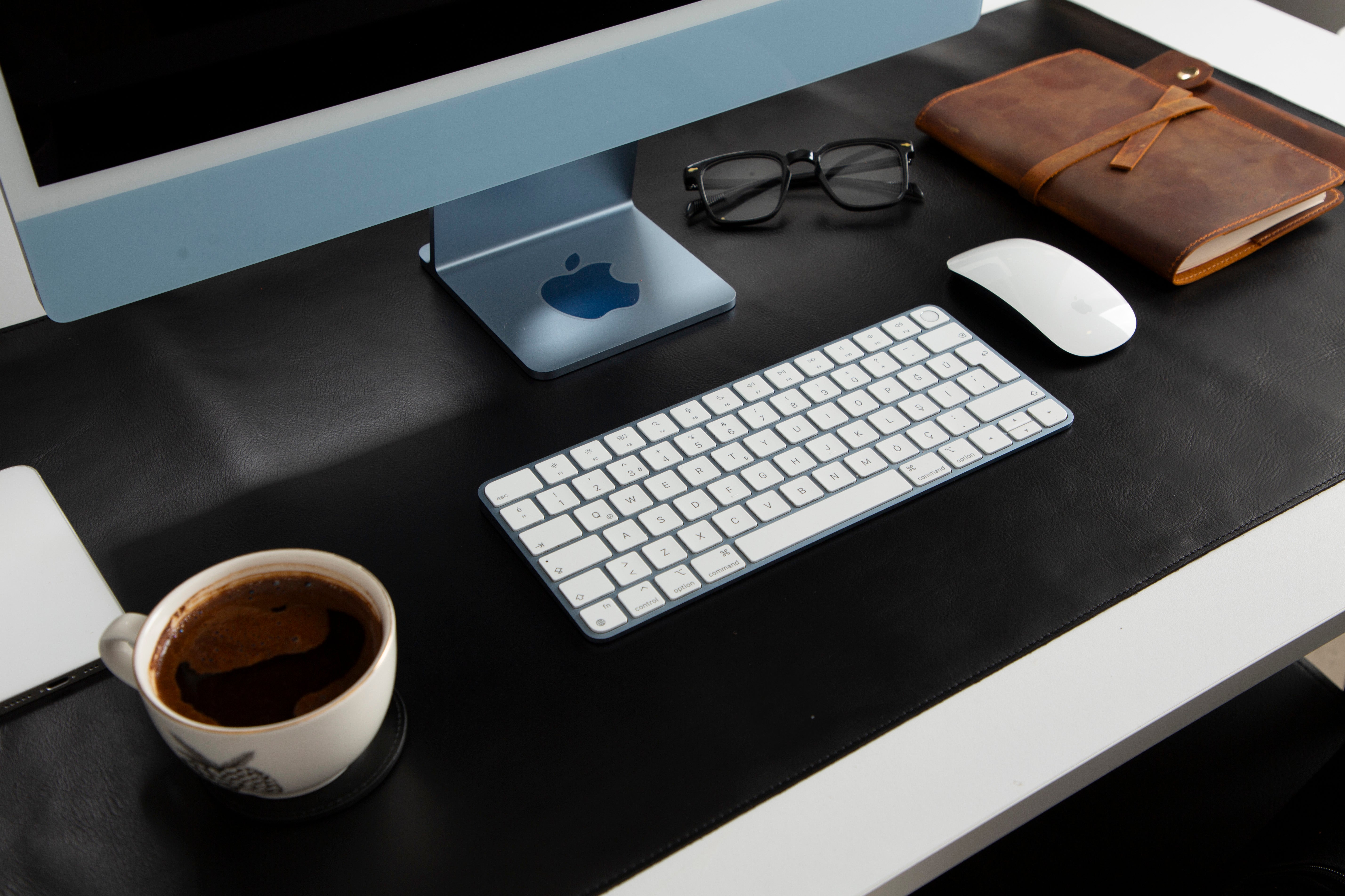 Natural Leather Desk Mat 35.8" x 18.9" (37 Cm x 80 Cm)